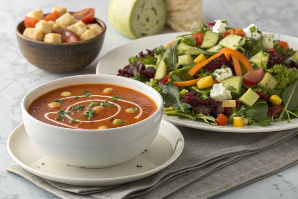 Naturally paired soup and salad.