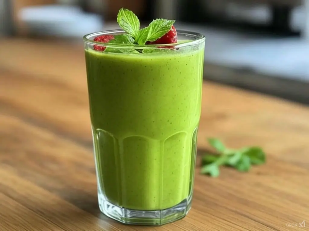 Breakfast smoothie recipe green and healthy.