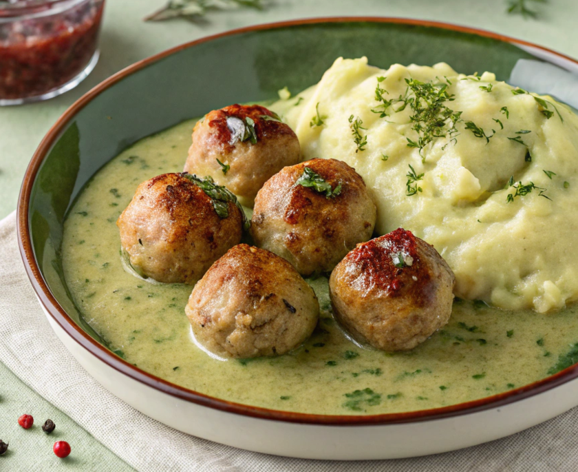 Creamy Swedish Turkey Meatballs with Dill.