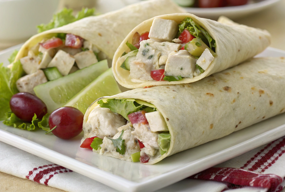 Chicken Salad Wrap recipe ready to eat