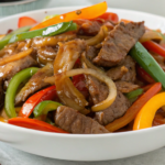 Lean beef stir-fry with fresh vegetables.